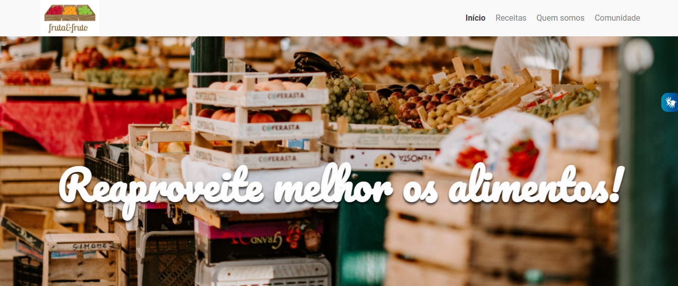 Imagem  com  várias caixas de frutas com o texto Reaproveite os alimentos!